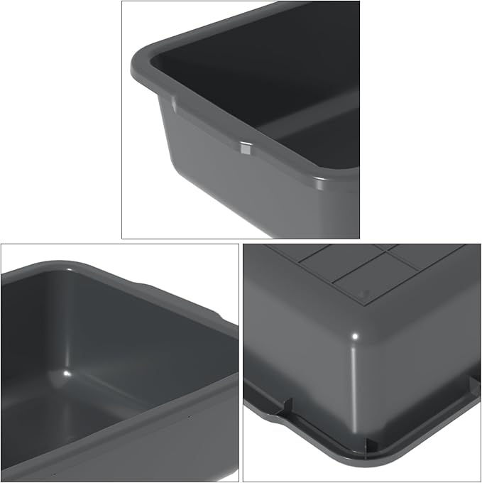 35 Quart Commercial Bus Tubs Plastic Bus Box Dish Pan Basin Gray 4 Packs
