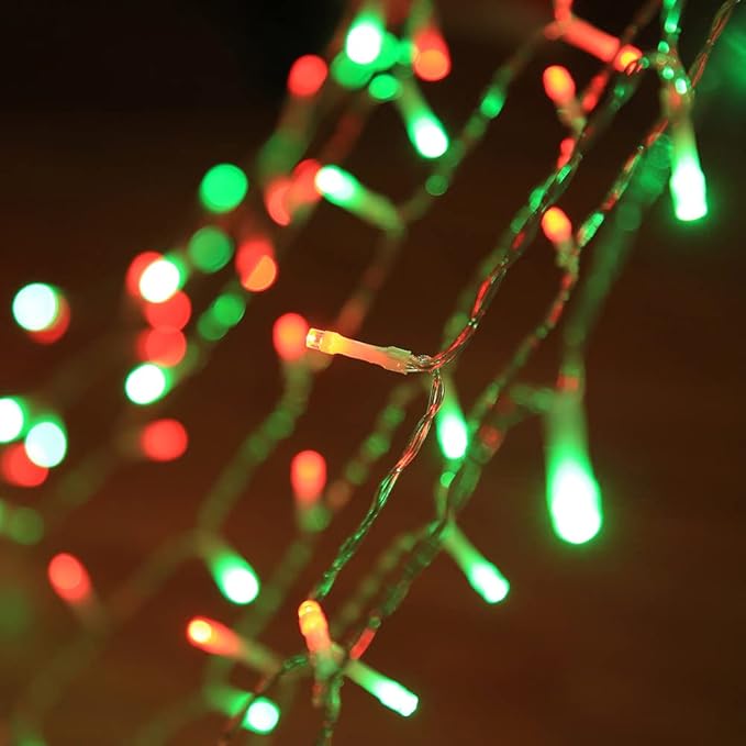 Christmas Decorations Outdoor 11.5 ft 317 LED Star Christmas Tree Lights 8 Memory Lighting Modes&ampTimer Star Light for Yard Wedding Party Decorations（Red+Green）