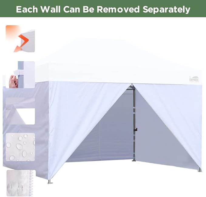 Eurmax USA Full Zippered Walls for 8x12 Easy Pop Up Canopy Tent4 Walls ONLY(Forest Green)