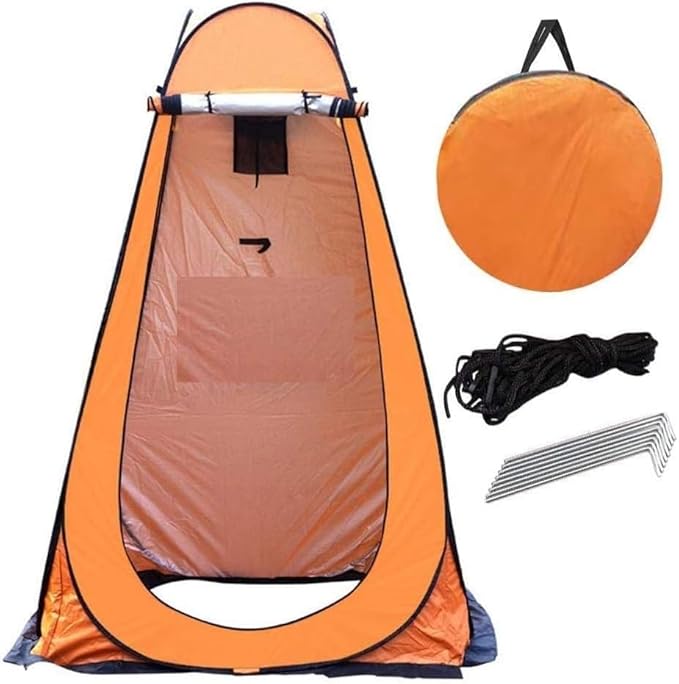 Portable Instant Camping Pop Up Tent - Camping Beach Shade Outdoor Setup for Privacy Shower Toilet for Family Camping Hiking &amp Traveling Tent with Bag (Orange)