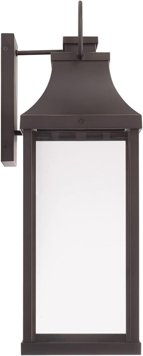 Capital Lighting 946441OZ-GL Bradford Night Sky Clear Glass Rectangular Outdoor Wall Lantern 1-Light 7 Watt 27 H x 9 W Oiled Bronze