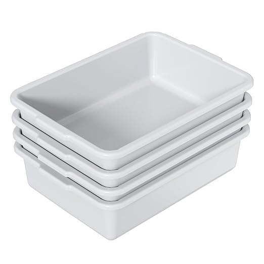 13 L Commercial Bus Box/Utility Box Dish Wash Basin Tub 4 Packs