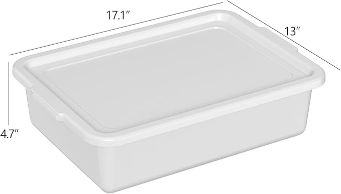 15 L Plastic Commercial Bus Box with Lid 12-Pack Restaurant Dish Tub Gray