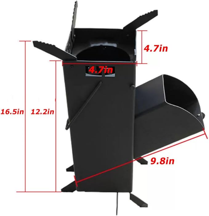 Portable Rocket Stove Mini Wood Burning Camping Stove for Cooking Tools of Various Sizes Cooking with Stand Outdoor Backpacking Hiking BBQ PicnicBlack
