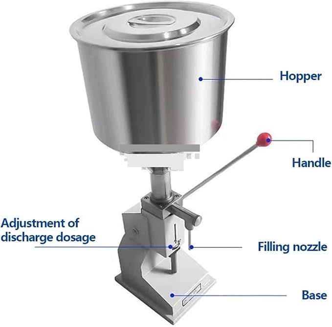 5-50Ml Manual Liquid Filling Machine A03 Commercial Liquid Dispenser Nozzle Piston Spring Screw Paste Oil Honey Bottle Filler Precision Alignment for Milk Water Wine