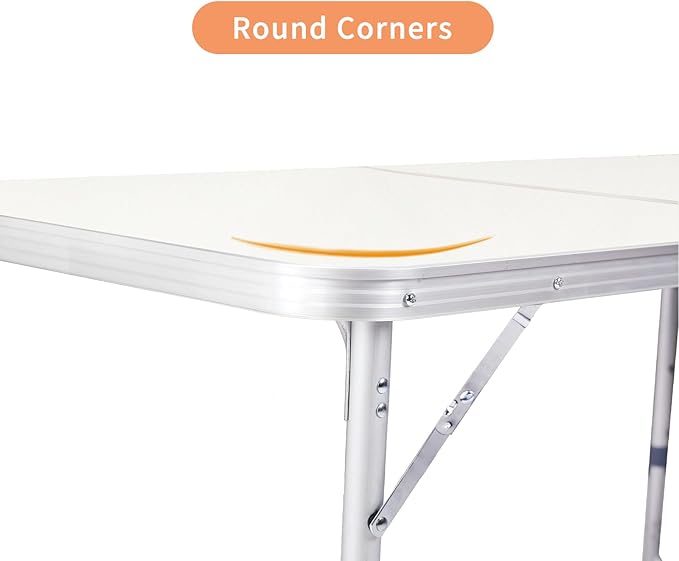 Aluminum Folding Camping Table Outdoor Lightweight Picnic Table 27x20x24 Portable Silver Rectangular Table for BBQ RV Beach Travel