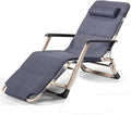 Deck Chair Recliners Folding Recliner Portable Reclining Sun Lounger Outdoor Camping Chair-Grey+Pearl Pad-Gray + Cotton Pad