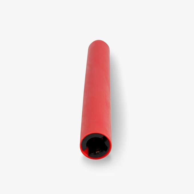 Luminara Flameless Candle Taper (1 x 9.5) Melted Top Real Wax Unscented Remote Ready Timer (True Red)