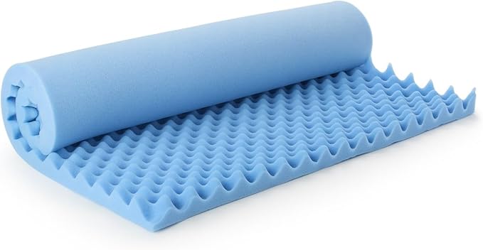 72 L x 33 W x 2 Inch Soft Foam Twin Bed Pad Mattress Topper Egg Crate Overlay Topper