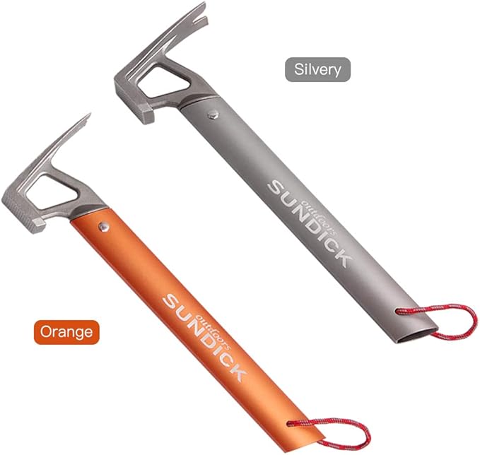 Lixada Camping Aluminum Tent Hammer Outdoor Camping Tent Hammer Stainless Steel Tent Nail Puller Tent Peg Accessory