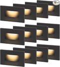 kadision 120V Dimmable LED Step Lights 3000K/4000K/5000K Selectable 3.5W 175lm Indoor Outdoor Stair Lights Aluminum ORB Finish 12 Pack
