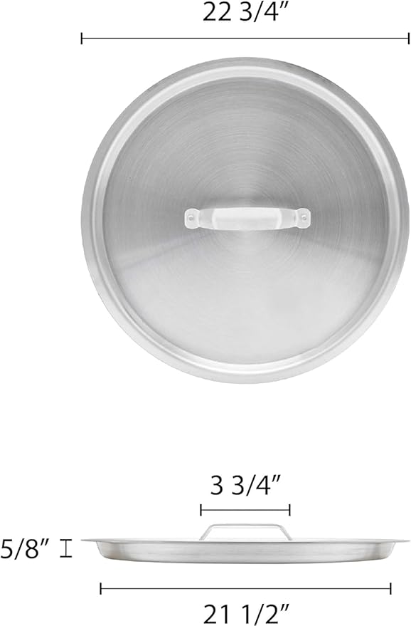 TrueCraftware- 120 qt. Aluminum Stock Pot Lid 22-3/4 x 1-1/4 1.8mm Thickness- Multipurpose Pot Cover Cookware for Pasta Soup Pots Large Stockpot Lid Stew Simmering Pot Dishwasher Safe