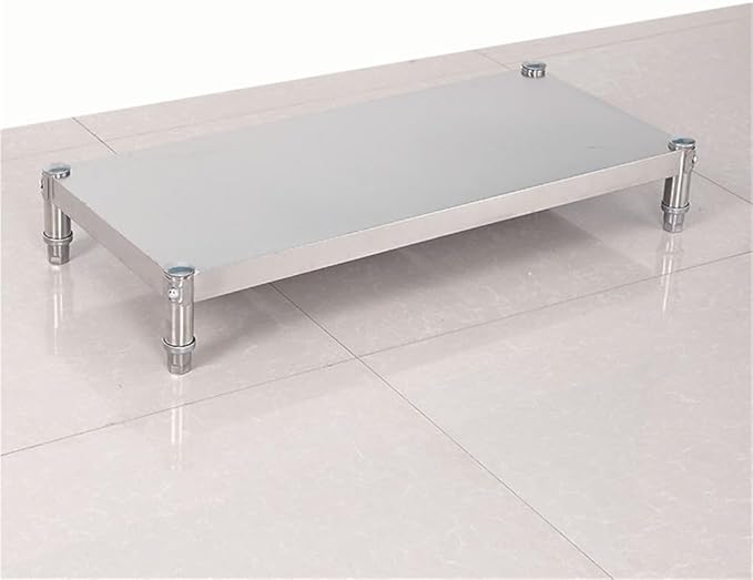 Stainless Steel Floor Riser with Adjustable Feet Heavy Duty Dunnage Rack Commercial Metal Stand Pedestal for Restaurants Kitchens Garages(39.4x13.8x5.9in)
