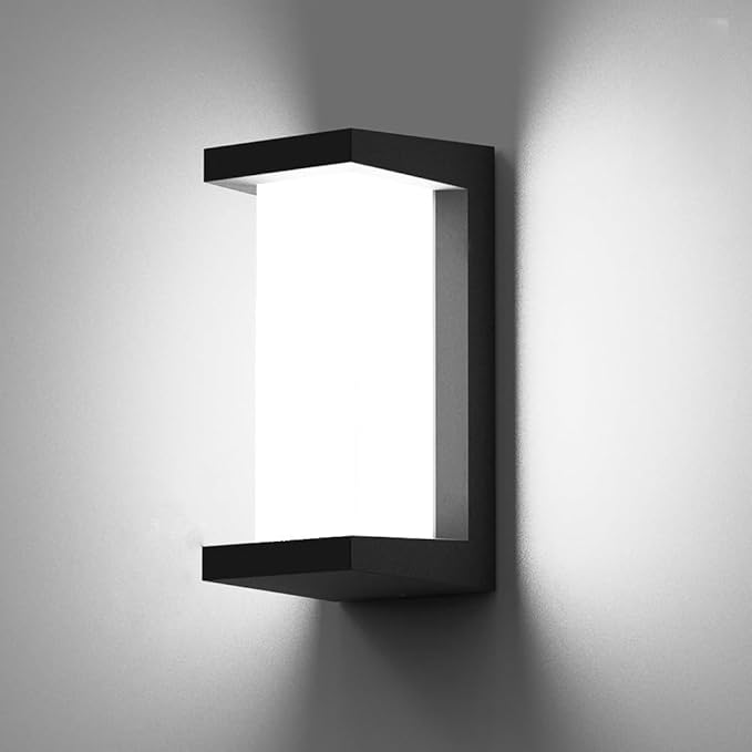 Sytmhoe Dusk to Dawn Outdoor Wall Lights Modern LED Exterior Light Fixture6000k Black Outdoor Wall SconceOuside Light for House Porch Patio Garage Walkway Backyard Garden
