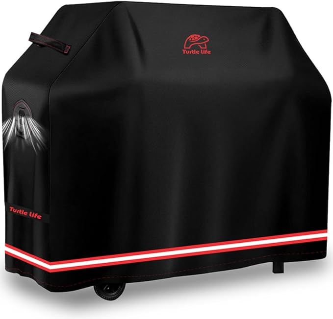 Turtle Life BBQ Grill Cover70 Inch Heavy Duty Waterproof 5-6 Burner Barbecue Gas Grill Covers for Weber Genesis Summit Char-Broil Deluxe Black