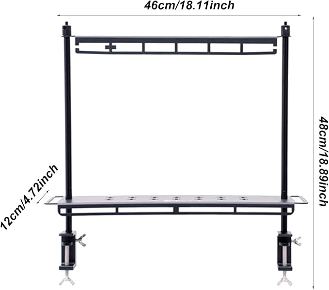 Camping Table Shelf - Outdoor Tableware Rack - Folding Camping Table Rack Portable Beach Shelf Adjustable Height Desktop for Hiking
