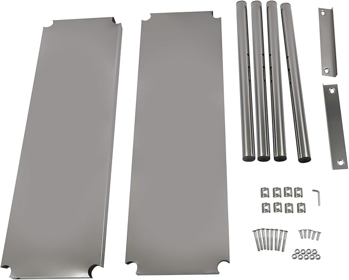 Stainless Steel Overshelf 12”D x 35”W x 24”H Adjustable Double Overshelf Commercial 2 Tier Stainless Over Shelf Double Deck Prep Work Table for Kitchen Restaurant Bar Garage