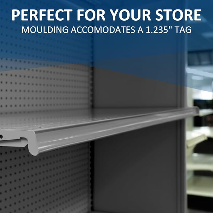 Lozier TL Shelf - Retail Display Shelving - Compatible Gondola Shelving Units - Product Shelves for All Commercial Business Types - 4' Width x 22 Depth (Cool White)