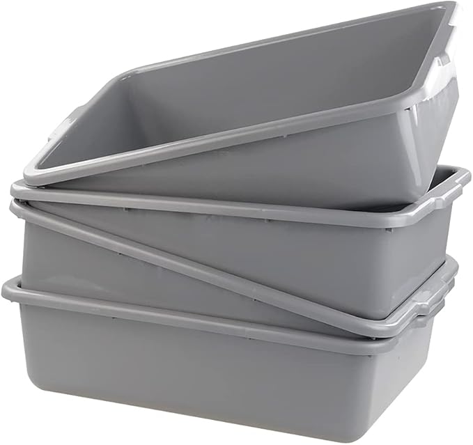 24 L Commercial Bus Box Plastic Bus Tote Gray Pack for 4