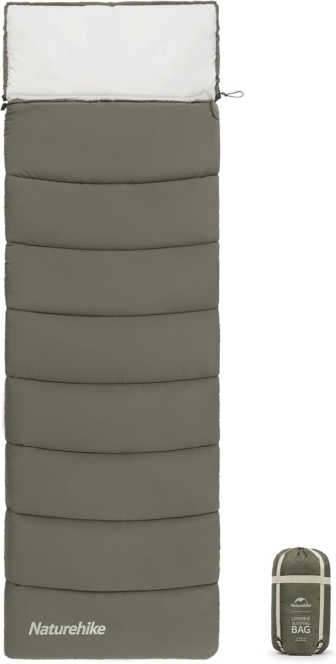 Naturehike Camping Sleeping Bag Spliceable Double Sleeping Bag for Adults&ampKids Cold&ampWarm Weather Lightweight Waterproof Sleep Bag LD150 Black