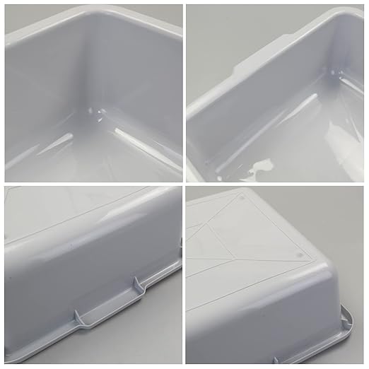 Anbers 4-Pack Commercial Tote Box Plastic Bus Box Bus Tubs 22 L Gray