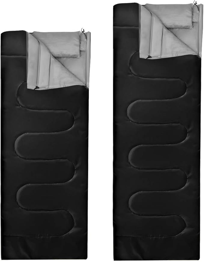 Goplus Double Sleeping Bag for Adults Kids Queen Size XL 2 Person Cold Warm Weather 4 Season Water-Proof Lightweight Sleeping Bags w/2 Pillows Compression Sack Ideal for Camping Backpacking Hiking