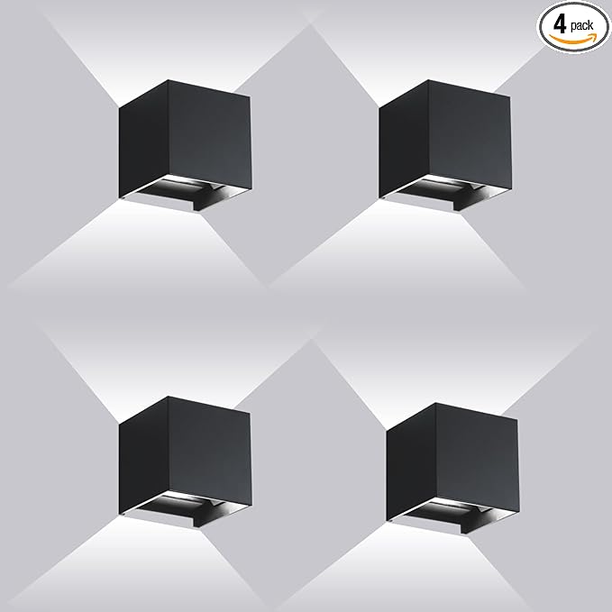 Outdoor Porch Light 4 PCS 6500k Wall liight led Wall Pack Light Exterior Light Fixture 20W Modern Wall Sconce up Down Light Outdoor