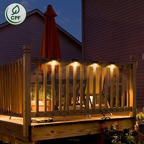 SOLPEX Solar Deck Lights Outdoor Waterproof Led Lights for Outdoor Stairs Step Fence Yard Patio and Pathway(24 Pack Warm White)