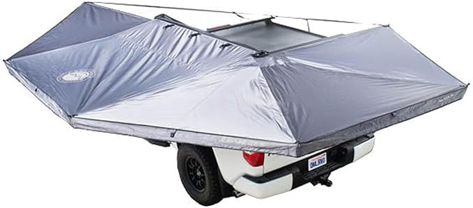 Overland Vehicle Systems - XD Nomadic 270 - Awning W/Lights &amp Black Out Driver Side Grey Hex Black Trim &amp Black Travel Cover