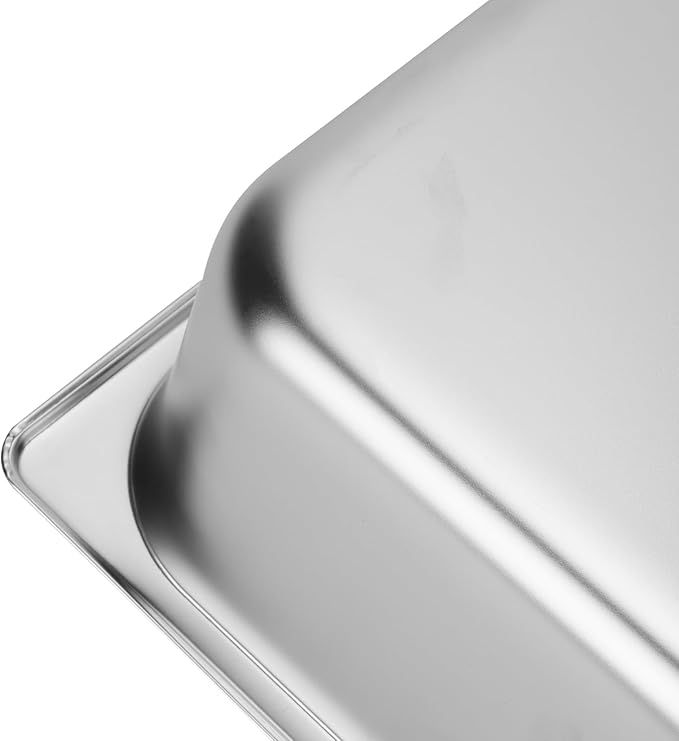 4 Pack 1/2 Hotel Pans 4 Inch Deep Steam Table Pan Half Size 201 Stainless Steel Restaurant Pan Anti Jam Steam for Buffet Event Catering Supplie
