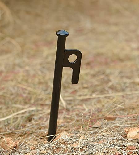 Tent Stakes Heavy Duty 12 Pack - 10inch Extra Strong Camping Stakes Metal Stakes with Hooked Head and Pointy Tip with Carrying Pouch for Hard Ground Sandy Gravel Outdoor Travelling Hiking