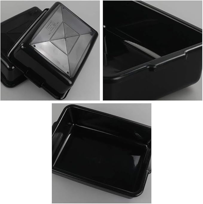Small 8 L Commercial Tote Box Rectangle Utility Bus Tubs 4-Pack Black