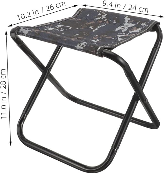 Portable Foldable Camping Stool Large Camouflage Lightweight Bench Portable Folding Chair for Hiking Fishing Outdoor Gardening and Travel