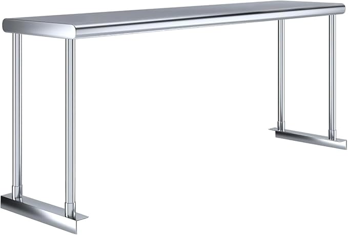 Stainless Steel Single Overshelf for 36 Prep Table – 12 Deep | NSF Certified | Commercial Kitchen Add-On Shelf (12x36)