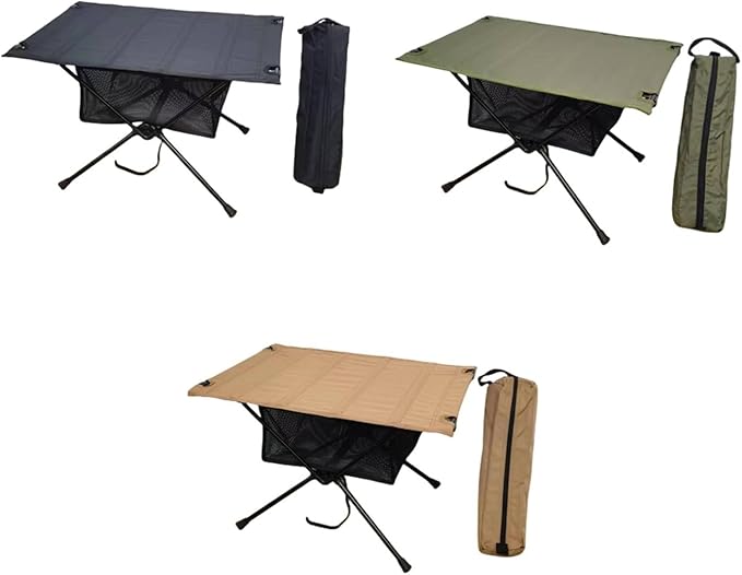 Portable Outdoor Side Table Folding Waterproofs Hiking Backpacking Fabric Metal Texture for Carrying Backpacking