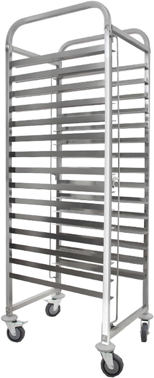 Quick Rack for Baking Pans15-Tier Commercial Bread Pan Rack - Heavy-Duty Baking Tray Storage for Restaurants Bakeries and Food Service - Maximize Kitchen Efficiency and Organization