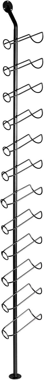 5 Pack 60 Bottles Wall Mount Bottle Display Holder Black Metal DIY Detachable Bottle Display Shelf for Commercial Restaurants Pantry