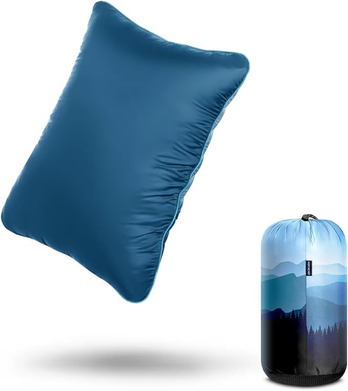 Camping PillowSupportive Compressible Travel Pillow Large Size Lightweight Camp Pillow with Storage Bag for CampingHikingBackpackingAirplane