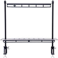Camping Table Shelf - Outdoor Tableware Rack - Folding Camping Table Rack Portable Beach Shelf Adjustable Height Desktop for Hiking