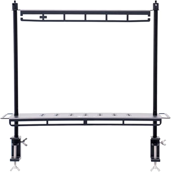 Camping Table Shelf - Outdoor Tableware Rack - Folding Camping Table Rack Portable Beach Shelf Adjustable Height Desktop for Hiking