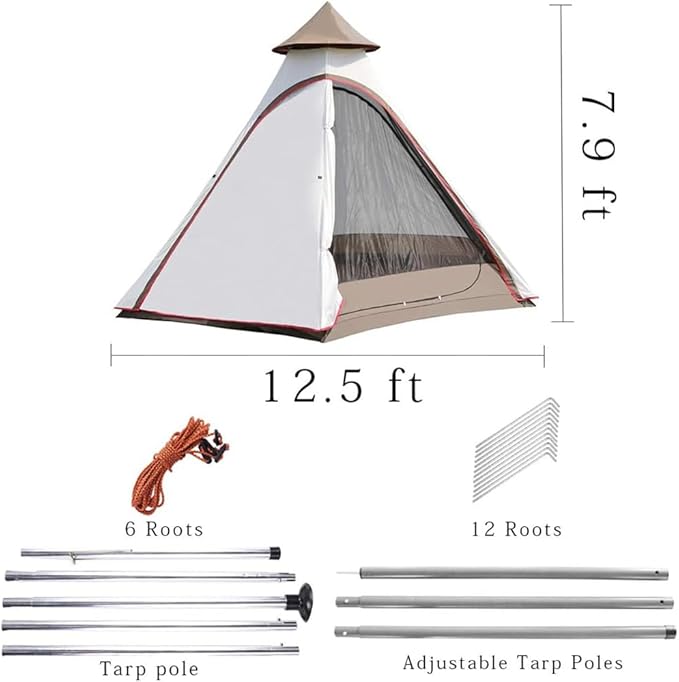 12'x10'x8'Dome Camping Tent 5-6 Person 4 Season Double Layers Waterproof Anti-UV Windproof Tents Family Outdoor Camping Tent | Double Layers Waterproof Anti-UV Windproof Family Outdoor