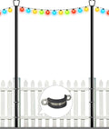 Queension 10FT Deck String Light Poles for Outdoor String Lights for Garden Backyard Patio Lighting Stand for Parties Bistro &amp Weddings 2 Pack