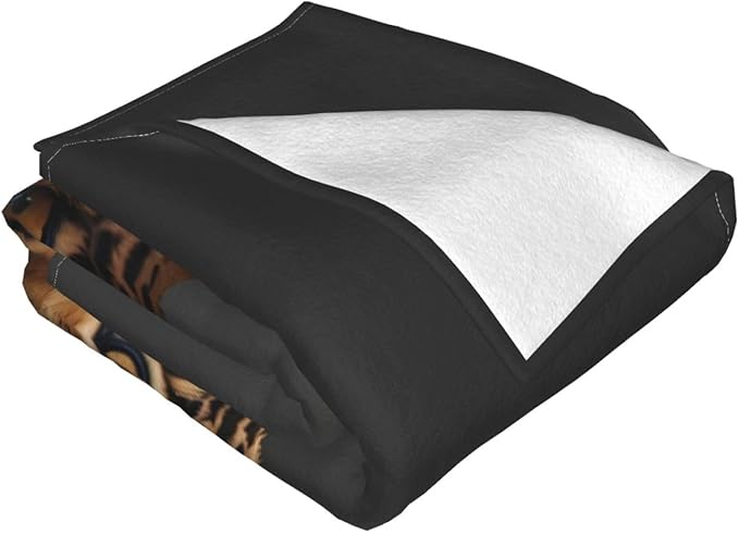 Leopard 60x50 Printed Soft Fleece Blanket for Sofa Bed and Camping - Cozy Blanket for Travel Picnics Nighttime Use
