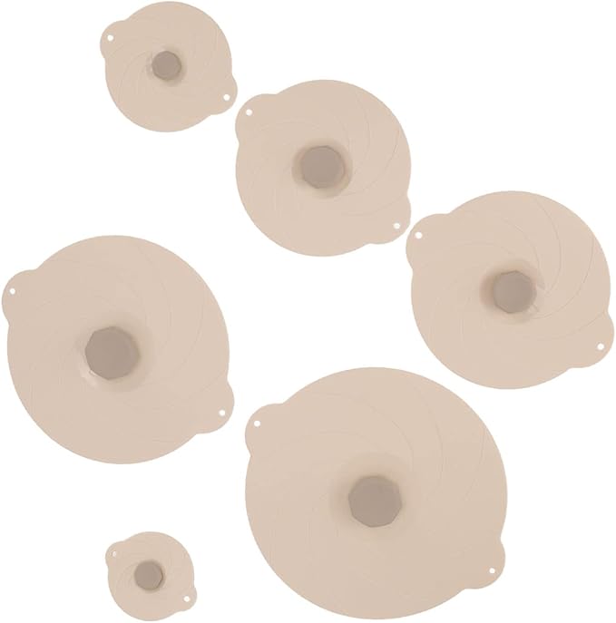 Silicone Food Can Lids 6Pcs Heat Beige Sealing Pot Pan Covers - Leakproof Airtight Design Multipurpose Kitchen Storage