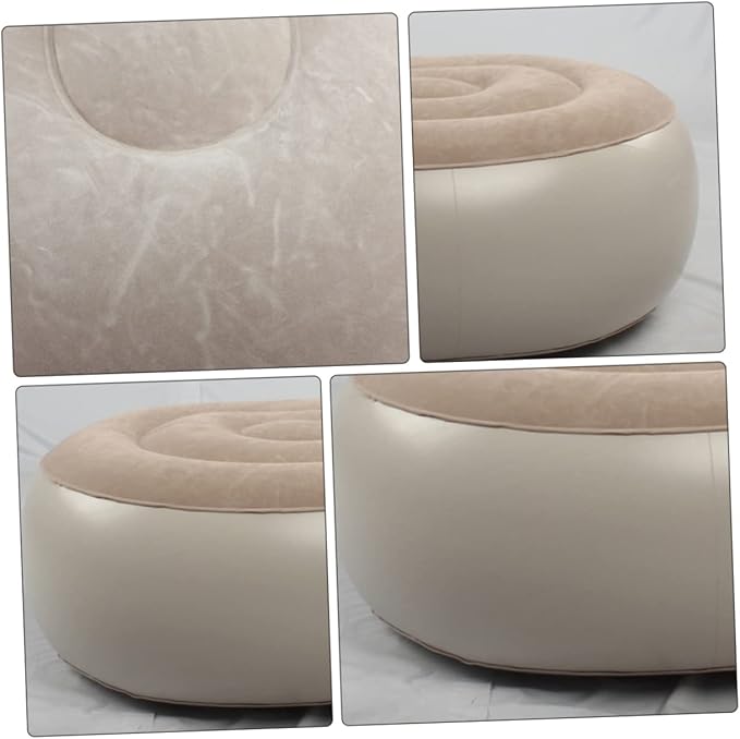 Inflatable Travel Foot Stool Flocking Lazy Stool Quick Inflation for Car Airplane Office Desk