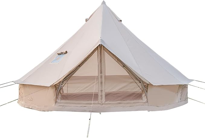 Oxford Bell Tent for Family Camping - Spacious 13.1ft /16.4ft Yurt with Stove Jack Large Glamping Tents for 4-8 People 4 Season Oxford Hot Tent Shelter