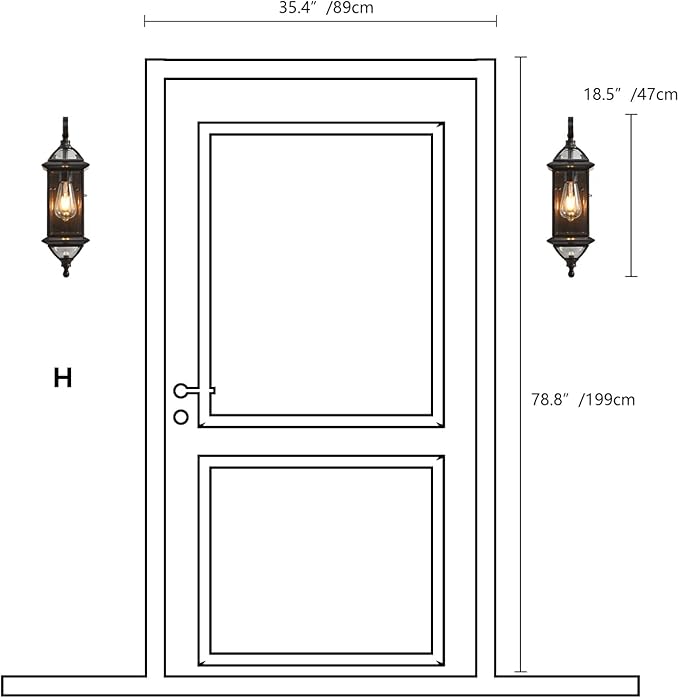 Milaii 18.5 H Copper Outdoor Wall Lights Exterior Waterproof Wall Sconce Light Fixture E26 Socket Oil Rubbed Bronze Porch Light with Clear Glass Lantern Wall Lamp for Front Porch Garage Patio