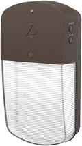Lithonia Lighting 5.3 Mini LED Wall Pack Outdoor Light Fixture Outdoor Wall Light with 3-Way Selectable CCT 3000K/4000K/5000K Dusk to Dawn Photocell 120V Bronze