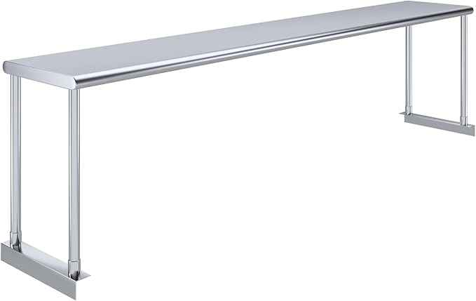 AmGood 12 Wide x 72 Long x 18 High. Stainless Steel Single Overshelf for 72 Long Prep Table