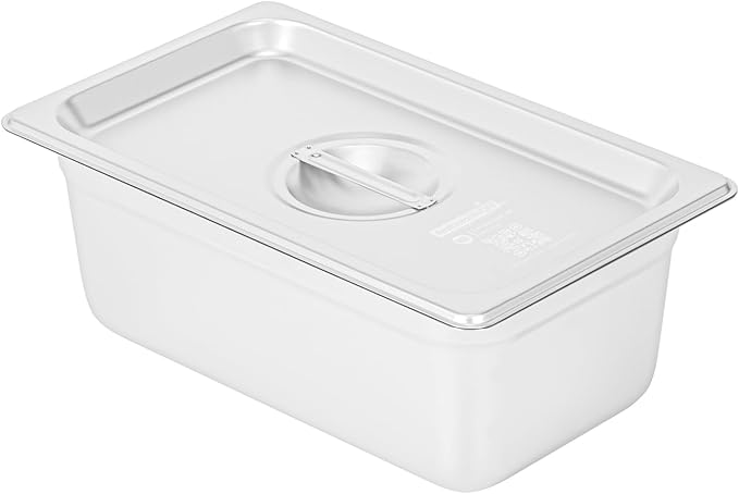 Restaurantware Stainless Steel Steam Table Pan Cover 1 Pack of 1/4 Size Heavy-Duty Hotel Pan Lid Polished Exterior Freezer-safe Dishwasher-safe For Commercial Kitchens Catering Events